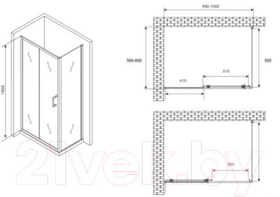 Душевой уголок Abber Schwarzer Diamant AG301005-S605