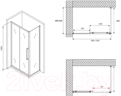 Душевой уголок Abber Schwarzer Diamant AG30100BH-S50B
