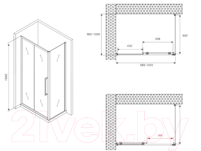 Душевой уголок Abber Schwarzer Diamant AG30100H-S100