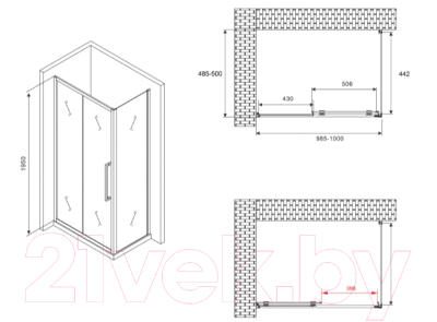 Душевой уголок Abber Schwarzer Diamant AG30100H-S50