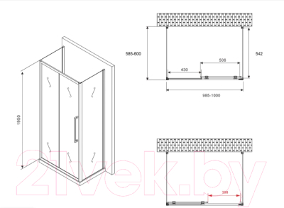 Душевой уголок Abber Schwarzer Diamant AG30100MH-S60M-S60M