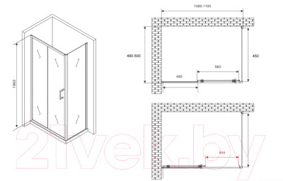 Душевой уголок Abber Schwarzer Diamant AG301105-S505
