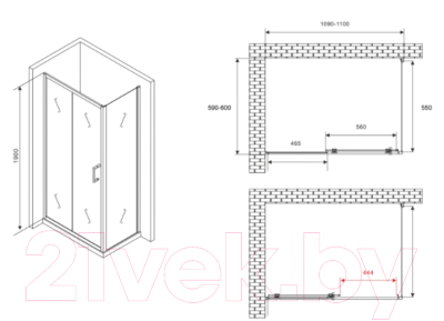 Душевой уголок Abber Schwarzer Diamant AG301105-S605