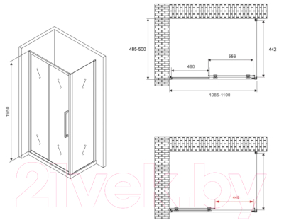Душевой уголок Abber Schwarzer Diamant AG30110H-S50