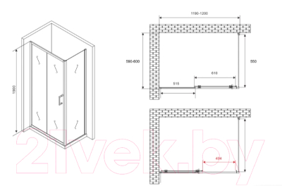Душевой уголок Abber Schwarzer Diamant AG301205-S605