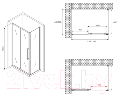 Душевой уголок Abber Schwarzer Diamant AG30120BH-S50B