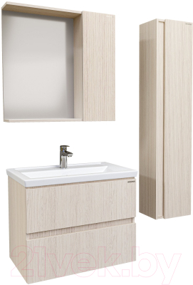 Шкаф с зеркалом для ванной Grossman Юнит 70 / 207011 (кадена лайт)