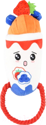 Игрушка для собак Mr. Kranch Йогурт с канатиком и пищалкой / MKR000580 - фото