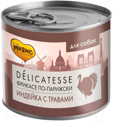 Влажный корм для собак Мнямс Паштет из индейки с травами для всех пород / 170906 - фото