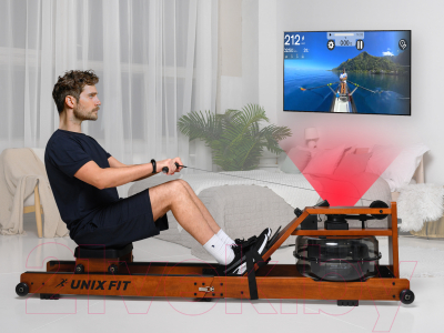 Гребной тренажер UNIX Fit Wood Rower Dark / RM9000PDW