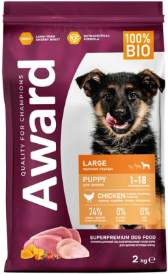 Сухой корм для собак Award Puppy Large с курицей и индейкой / 7173341 - фото