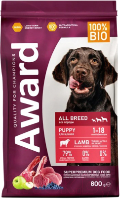Сухой корм для собак Award Puppy All Breed с ягненком и индейкой / 7173365 - фото