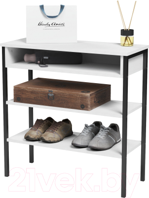 Стеллаж Mio Tesoro Mila Loft (белый/черный) - фото