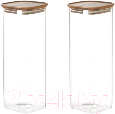 Набор емкостей для хранения Eley С крышкой из натуральной акации / ELJAR7923 - фото