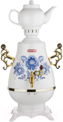 Электросамовар Centek CT-0092 A (белый/рисунок/золото) - фото
