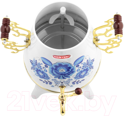 Электросамовар Centek CT-0092 A (белый/рисунок/золото)