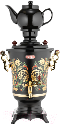 Электросамовар Centek CT-0093 (черный/хохлома) - фото