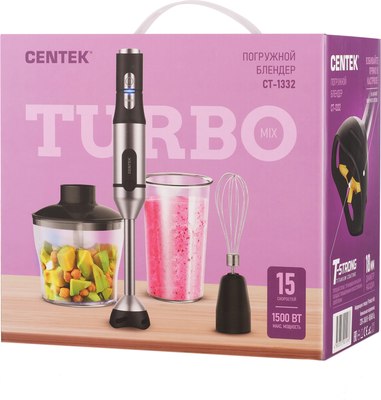 Блендер погружной Centek CT-1332 (черный/сталь)