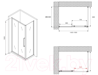 Душевой уголок Abber Schwarzer Diamant AG30150H-S50