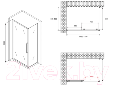 Душевой уголок Abber Schwarzer Diamant AG30150H-S60