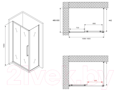 Душевой уголок Abber Schwarzer Diamant AG30160H-S50