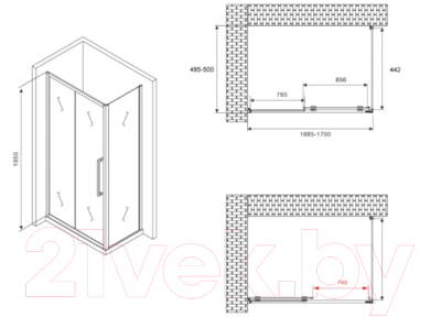 Душевой уголок Abber Schwarzer Diamant AG30170BH-S50B