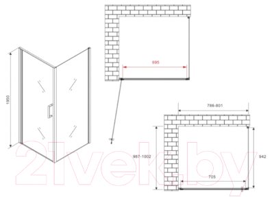 Душевой уголок Abber Sonnenstrand AG04080-S100