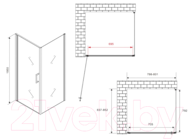 Душевой уголок Abber Sonnenstrand AG04080B-S85B