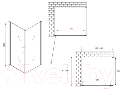 Душевой уголок Abber Sonnenstrand AG04100B-S85B