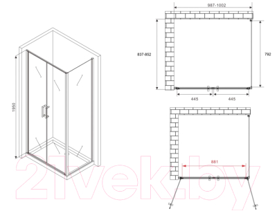 Душевой уголок Abber Sonnenstrand AG04100BC-S85B
