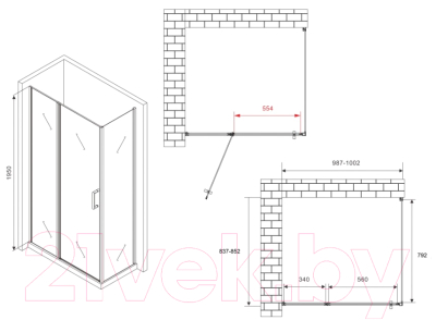 Душевой уголок Abber Sonnenstrand AG04100BS-S85B