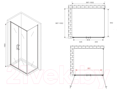 Душевой уголок Abber Sonnenstrand AG04100C-S100