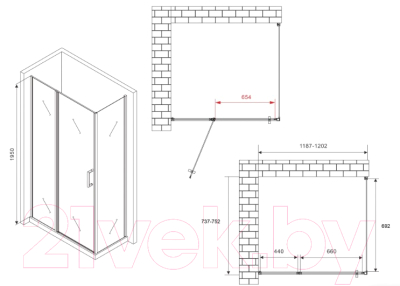Душевой уголок Abber Sonnenstrand AG04120BS-S75B