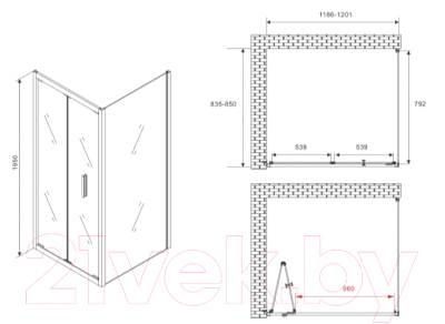 Душевой уголок Abber Sonnenstrand AG07120B-S85B