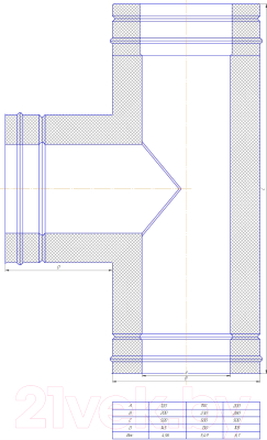 Тройник для дымохода КПД Сэндвич 90 ф115х200