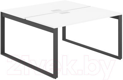 Письменный стол Norden 140x143.8x75 / AG.135.WH.L.72.AN (антрацит/серебристый/белый) - фото