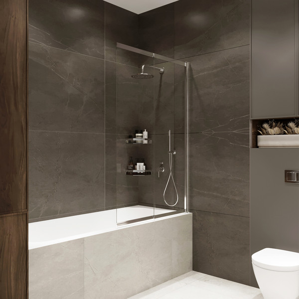 Стеклянная шторка для ванны Benetto BEN_801_SL_C