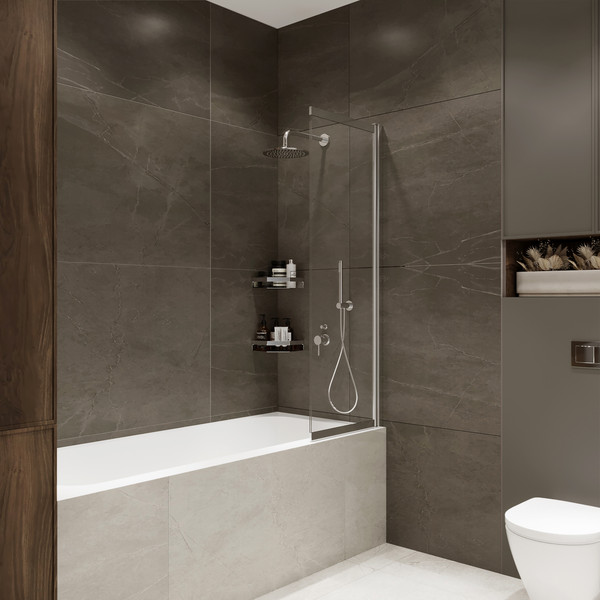 Стеклянная шторка для ванны Benetto BEN_801_SL_C