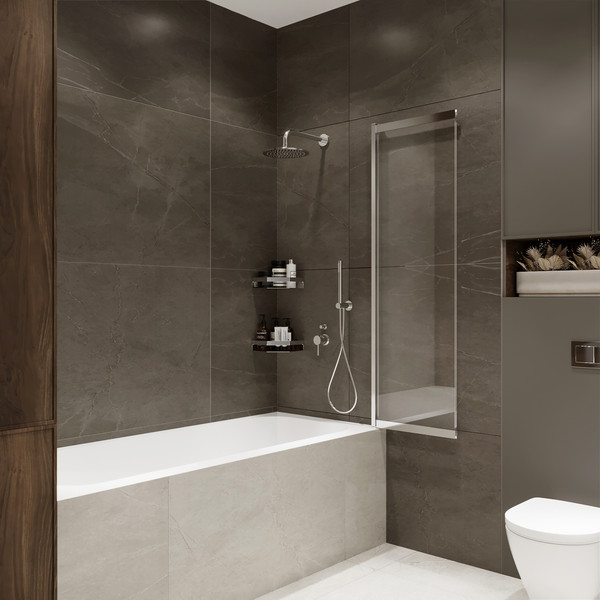 Стеклянная шторка для ванны Benetto BEN_801_SL_C