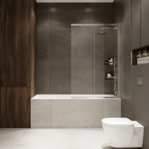 Стеклянная шторка для ванны Benetto BEN_801_SL_C