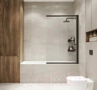 Стеклянная шторка для ванны Benetto BEN_801_BL_C