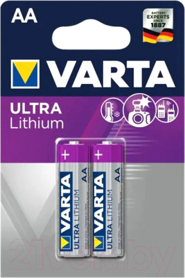 Комплект батареек Varta Energy LR6 AA Lithium/Ultra / 6106 301 402 - фото