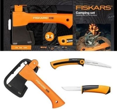 Набор аксессуаров для туризма Fiskars Топор+пила+нож / 1057912