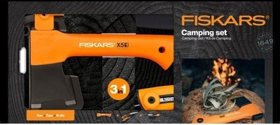 Набор аксессуаров для туризма Fiskars Топор+пила+нож / 1057912