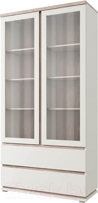 Шкаф с витриной Anrex Lima 2V2S (персидский жемчуг/мадура) - фото