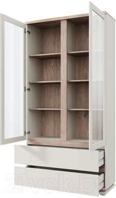 Шкаф с витриной Anrex Lima 2V2S (персидский жемчуг/мадура)