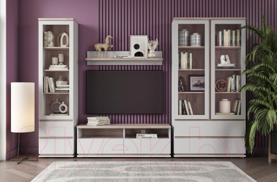 Шкаф с витриной Anrex Lima 2V2S (персидский жемчуг/мадура)