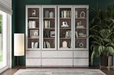 Шкаф с витриной Anrex Lima 2V2S (персидский жемчуг/мадура)