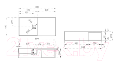 Тумба с умывальником Abber Stein AS2649-0.8