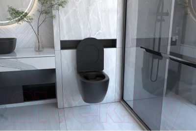 Унитаз подвесной с инсталляцией Abber Bequem AC1100MB-AC0105-AC0120MB